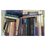 Plastic Storage Tote W/ Collection of Books