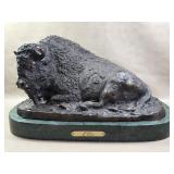 Reclining Buffalo Bronze Sculpture Robert