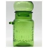 VINTAGE GREEN GLASS INSTANT COFFEE JAR/MAKER