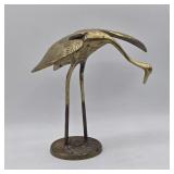 LEONARD SILVER CO. BRASS EGRET 7.25' TALL