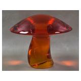 Viking Art Glass Mushroom Orange