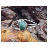 Vintage Silver & Malachite Native American Cuff