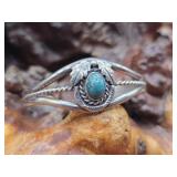 Vintage Navajo Silver & Turquoise Cuff / Bracelet