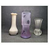 Alexandrite ? Frosted Dot Purple Galss Vase,