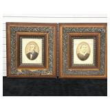 Pair Antique Framed Portraits Man & Woman ,
