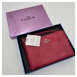 Coach Red Corner Zip Wristlet