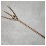 49" Antique Wood 3 Tine Pitchfork