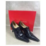 Ellen Tracy Black Lace Up Loafer Point Toes
