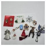 CHRISTMAS BROOCHS, KEY CHAINS AND EARRINGS
