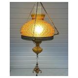AMBER GLASS HANGING LIGHT FIXTURE