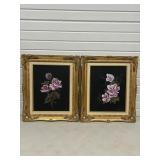 PAIR ORIGINAL OIL ON CANVASS FLOWER PAINTINGS BY