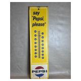 1967 Pepsi Metal Advertising Thermometer