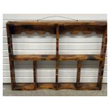 Homemade Pine Hanging Wall Curio Shelf