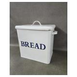 White Enamel Farmhouse Bread Box