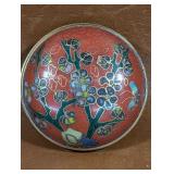 Chinese Red Enamel Cloisonnï¿½ Trinket Box Plum