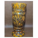 Franz Welz Style Bohemian Art Glass Vase Spatter
