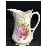 VINTAGE PORCELAIN PITCHER W/ GRAPES