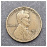 1911 S LINCOLN WHEAT PENNY