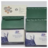 1992 US MINT UNCIRCULATED COIN SET, 3- 1998 US