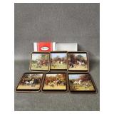 Vintage Pimpernel 6Pc Fox Hunt Coaster Set