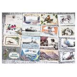 16 Antique Postcards