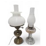 Vtg Electrified Kerosene Lamps