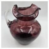4" Pilgrim Glass Cranberry Pitcher