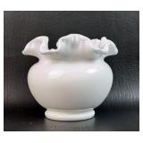 Both White Milk Glass Rose Bowl Fenton ? Stains