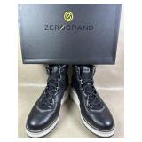 Cole Haan Zerogrand Black Leather Lace Up Wedge