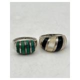 2 RINGS TURQUOISE & 925 MOTHER OF PERL