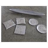 Decorative Metal Centerpiece Canoe bowl & Silver