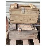 2 WOOD MILITARY AMMO/FUSE BOXES CRATES