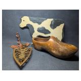 Dutch Wooden Shoe, Metal Trivit Civil War Motif