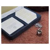Silver Bradford Exchange Gift Box Necklace