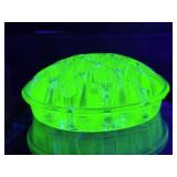 Uranium Glass Flower Frog