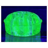 Uranium Glass Flower Frog