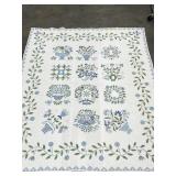 BEAUTIFUL HAND CROSS STITCHED QUILT