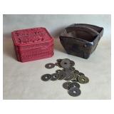 Chinese rice bucket basket measuring Cup & faux