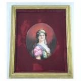 Antique Hand Painted Plaque Limoges France Of