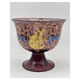 Vintage Amethyst Venetian Wedding Cup w/ Enamel
