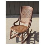 Antique Cane Weave Sewing Rocker Chair
