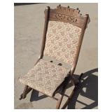 Vintage Eastlake Style Folding Wooden Rocker Chair