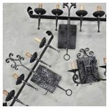 Wrought Iron Medieval Style Candelabra Sconces