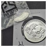 PAN SILVER 1 GRAM BAR & .25 OZ BUFFALO ROUND