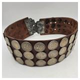Thick Leather $20 Peso Coin Belt