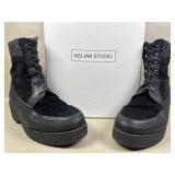 Kelian Studio Kelly Noir Lace Up Boots Size 7