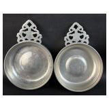 2 Steiff Pewter Porringers Williamsburg CW15-7 &