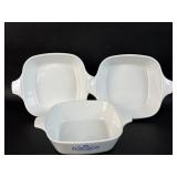 3 P-41-B CorningWare Blue Cornflower Baking