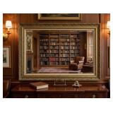 LargeVintage Ornately Framed Beveled Mirror )see