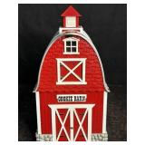 COOKIE BARN COOKIE JAR PLASTIC PLAYS THEME TO